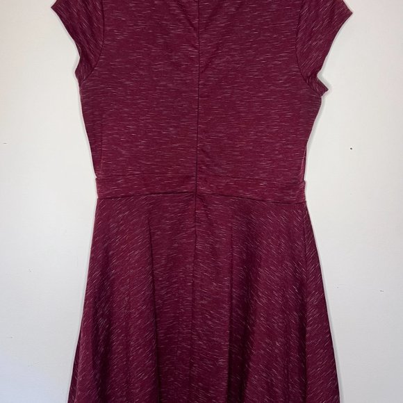 Xhilaration Fit and Flare Dress Crocheted Yoke Marled Fabric Hidden Zip Size L - Picture 2 of 4